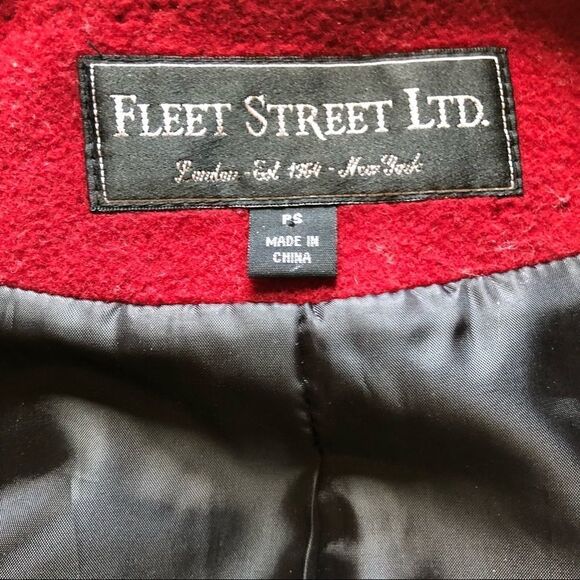 Fleet Street Pea Coat Red PS - Picture 3 of 6